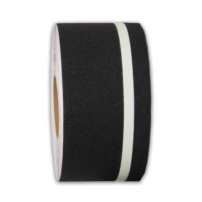 m2-Antirutschbelag Multifunktionsbelag schwarz mit Streifen nachleuchtend Rolle 100mm x 18,3m 