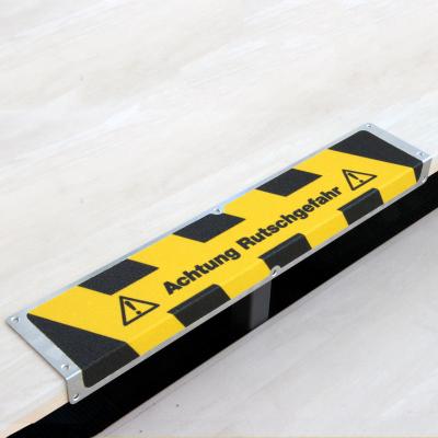 Antirutschkantenprofil Aluminium Warnmarkierung mit Text 